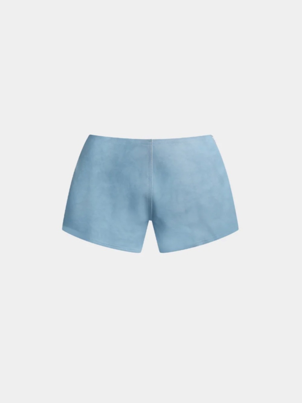 By Gianna Light Blue Faux-Leather Micro Shorts